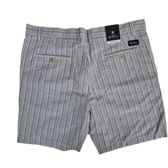 NWT Ben Sherman Indigo Blue/White Stripe Seersucker Shorts Sz 38 W - Picture 4 of 4